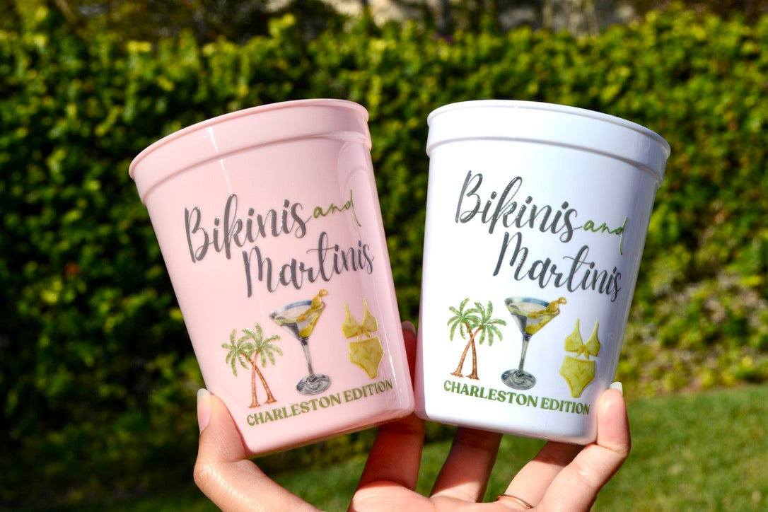Bikinis and Martinis Bachelorette Party Cups