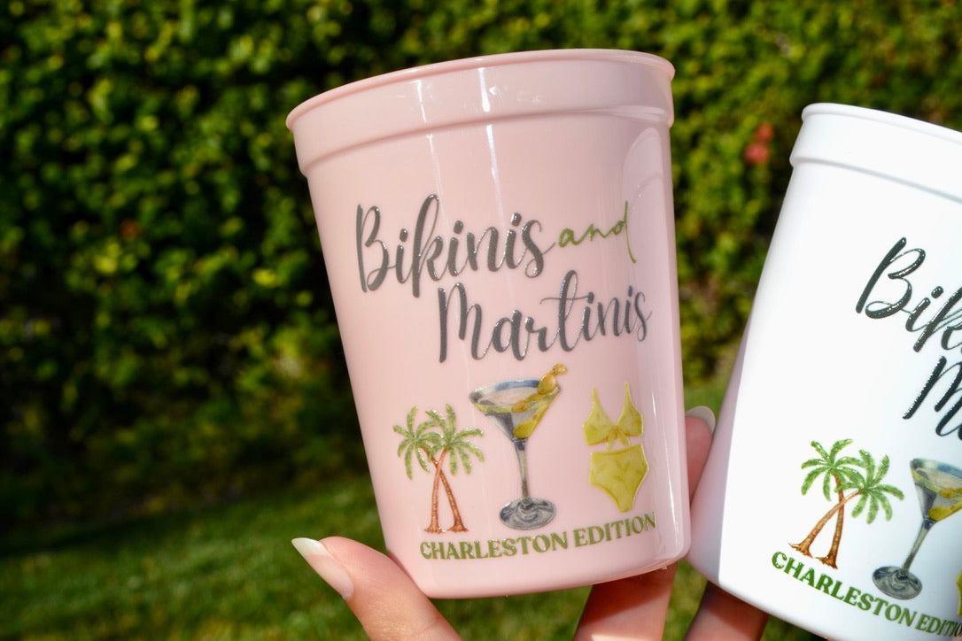 Bikinis and Martinis Bachelorette Party Cups