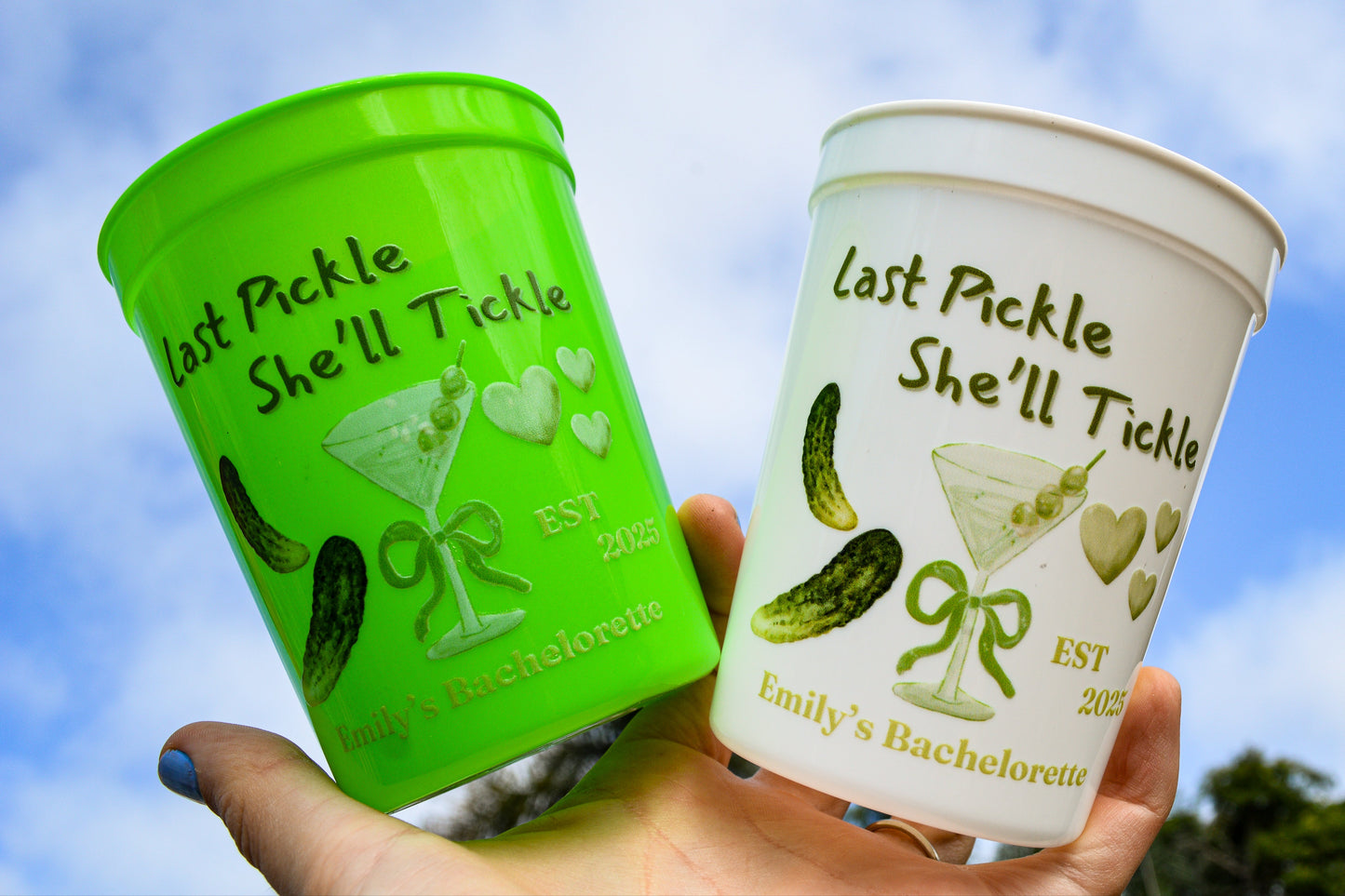 Last Pickle Bachelorette Party Cups: Martini Theme Bach Decor
