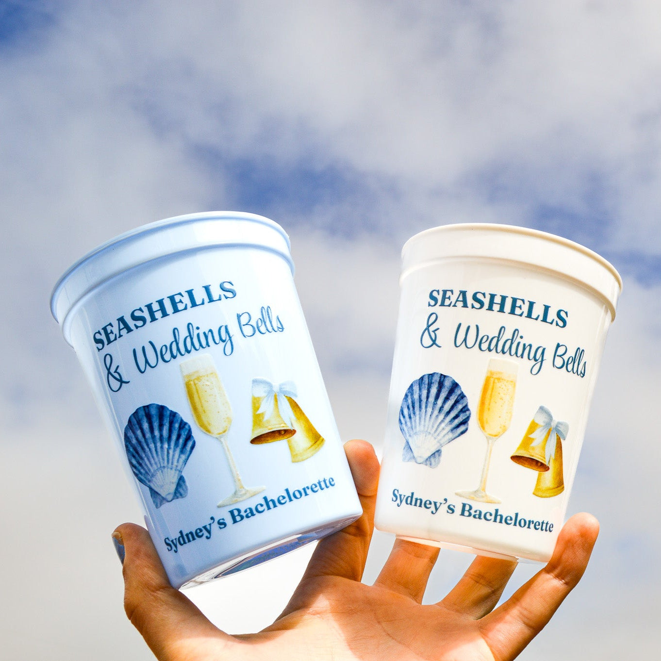 Seashells & Wedding Bells Bachelorette Party Cups: Last Toast on the Coast