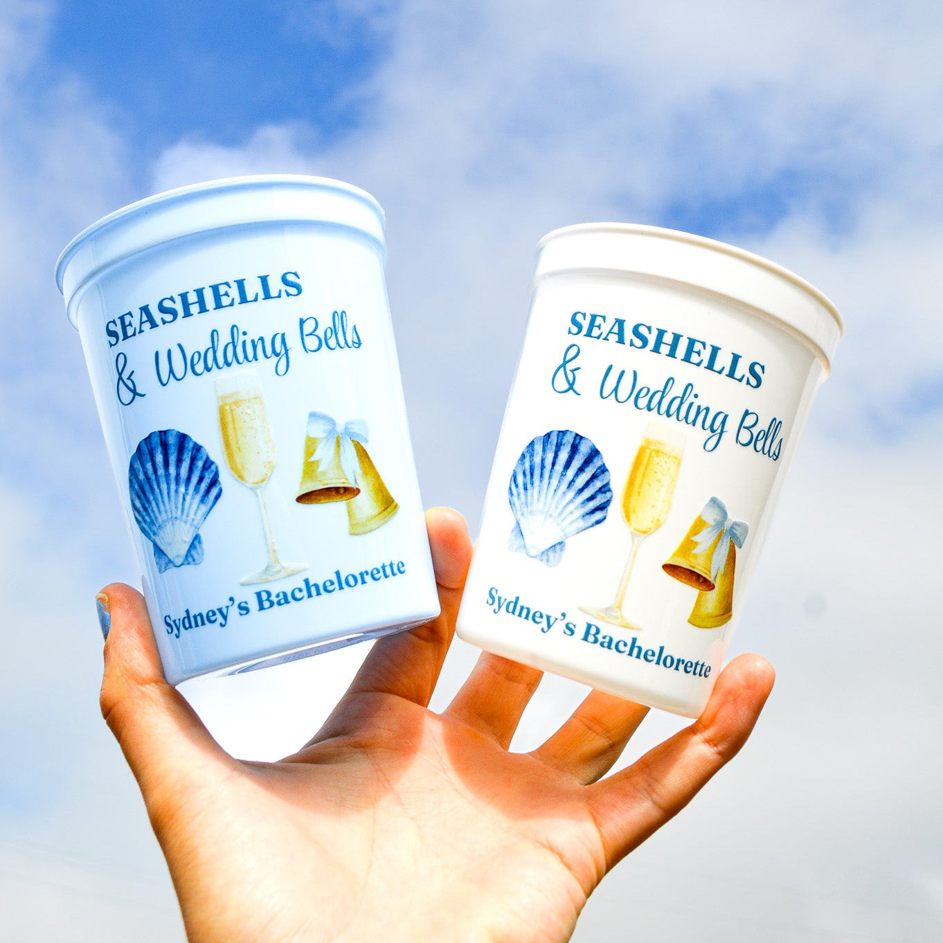 Seashells & Wedding Bells Bachelorette Party Cups: Last Toast on the Coast