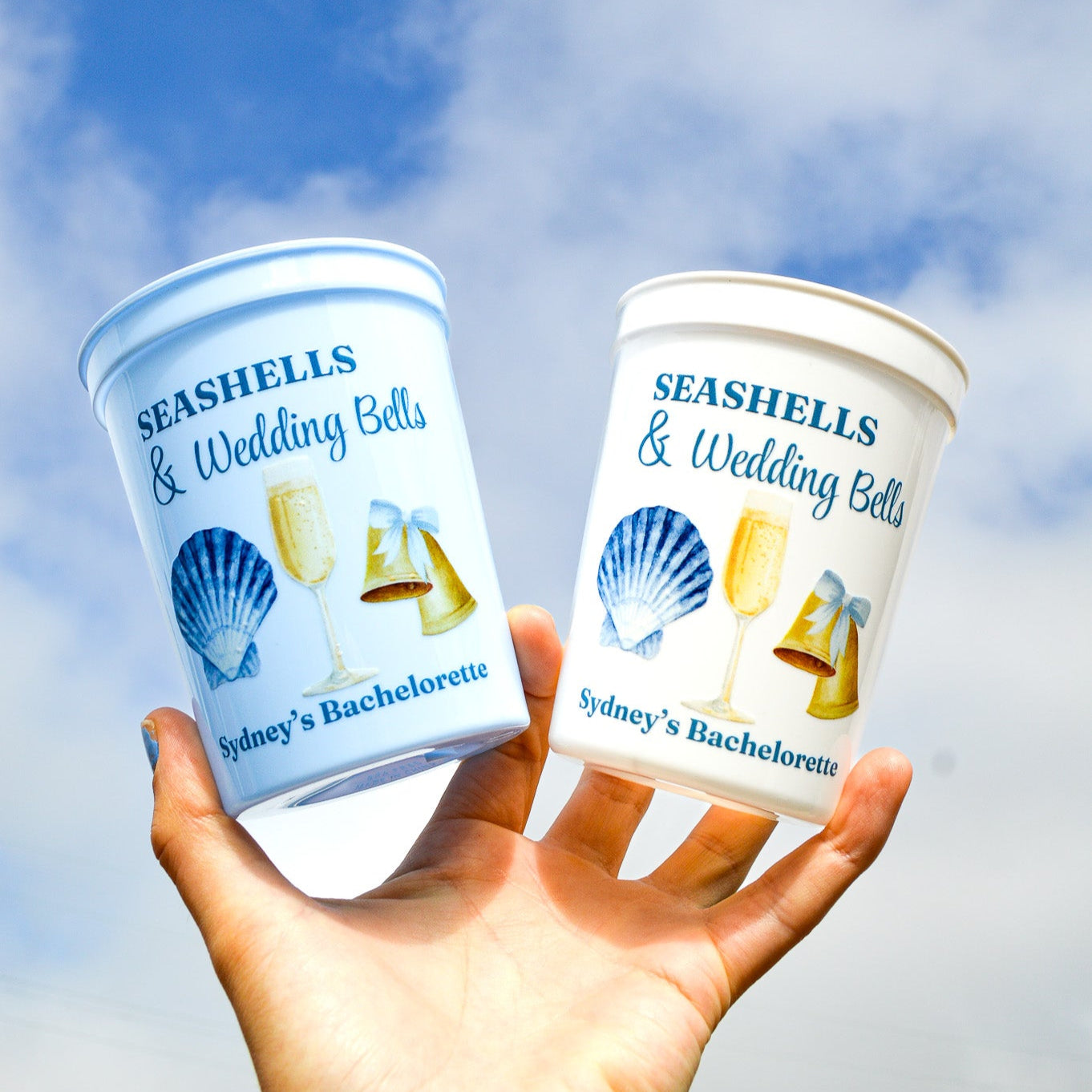Seashells & Wedding Bells Bachelorette Party Cups: Last Toast on the Coast