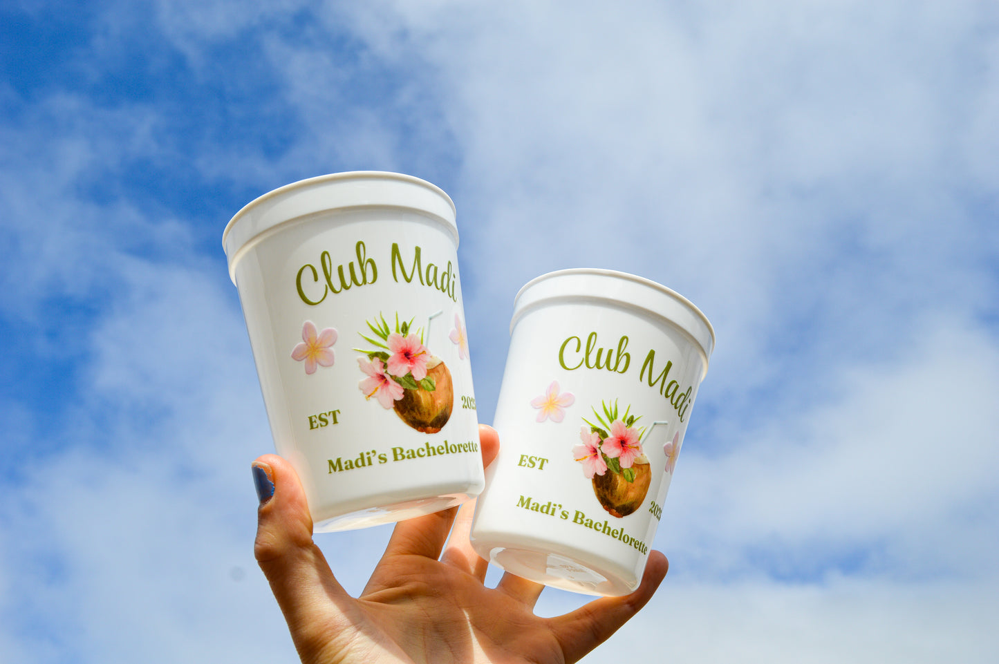 Tropical Bachelorette Party Cups: Bach Club Décor