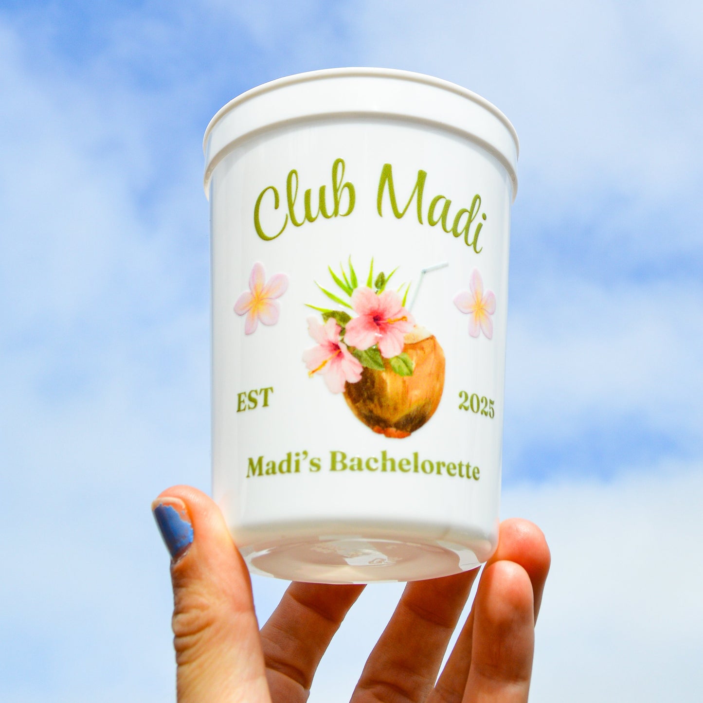 Tropical Bachelorette Party Cups: Bach Club Décor