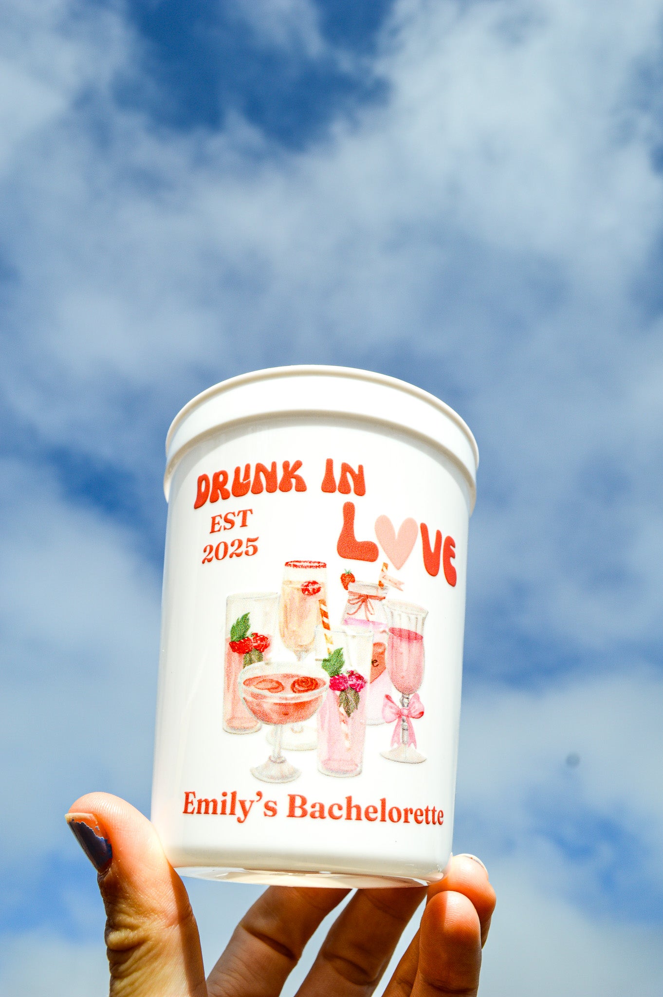 Drunk in Love Bachelorette Party Cups: Custom Party Decor