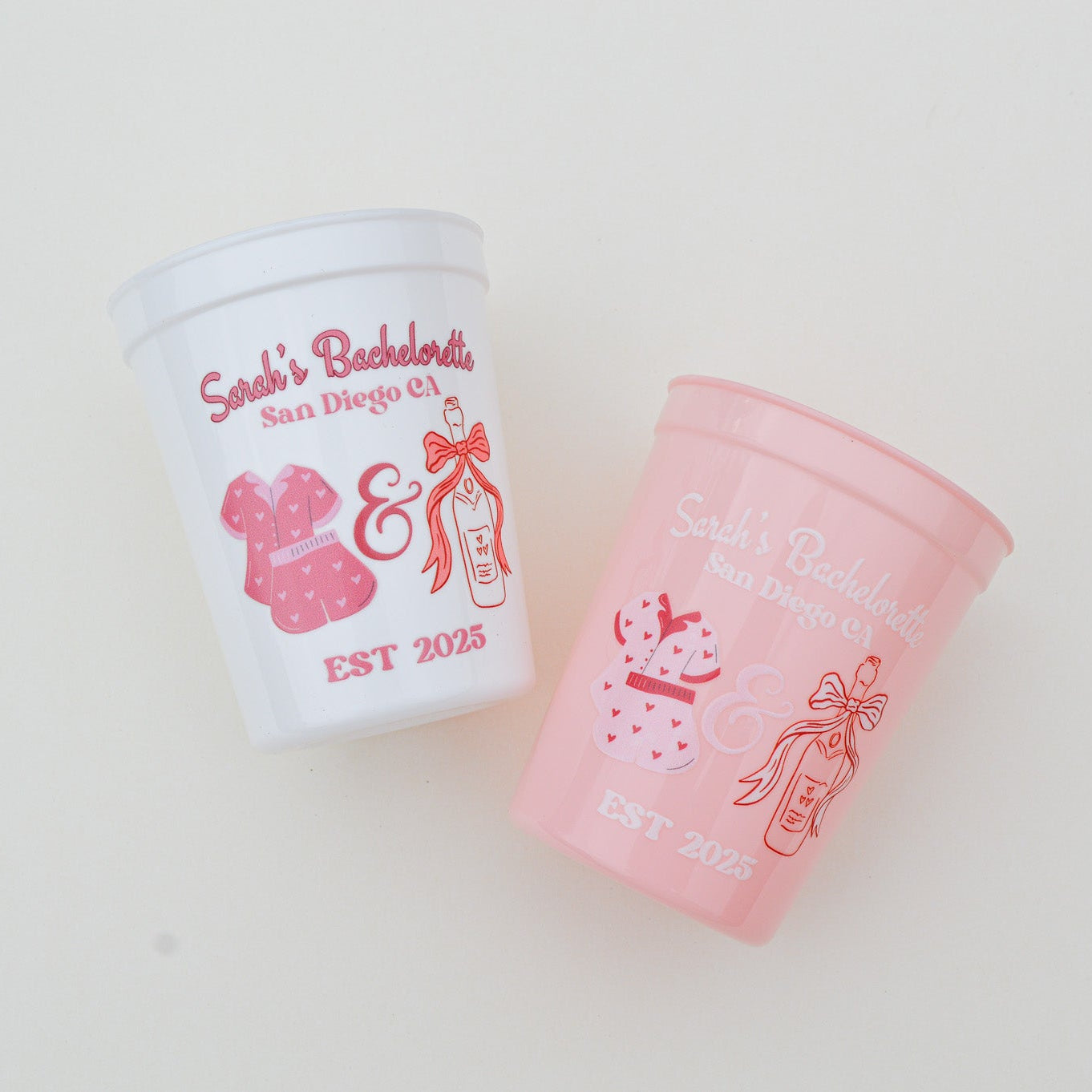 PJ's and Prosecco Bachelorette Party Cups, Pajama Bach Party Décor