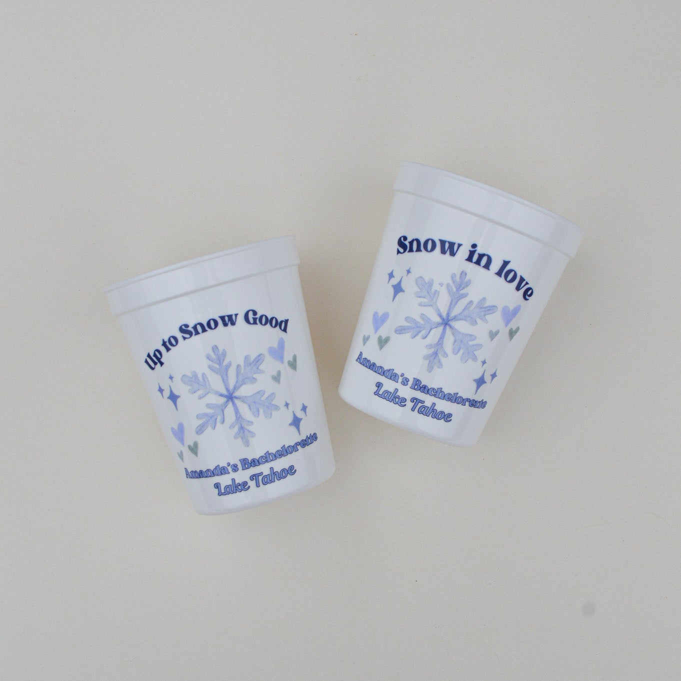 Snow in Love Bachelorette Party Cups: Winter Bach Decor