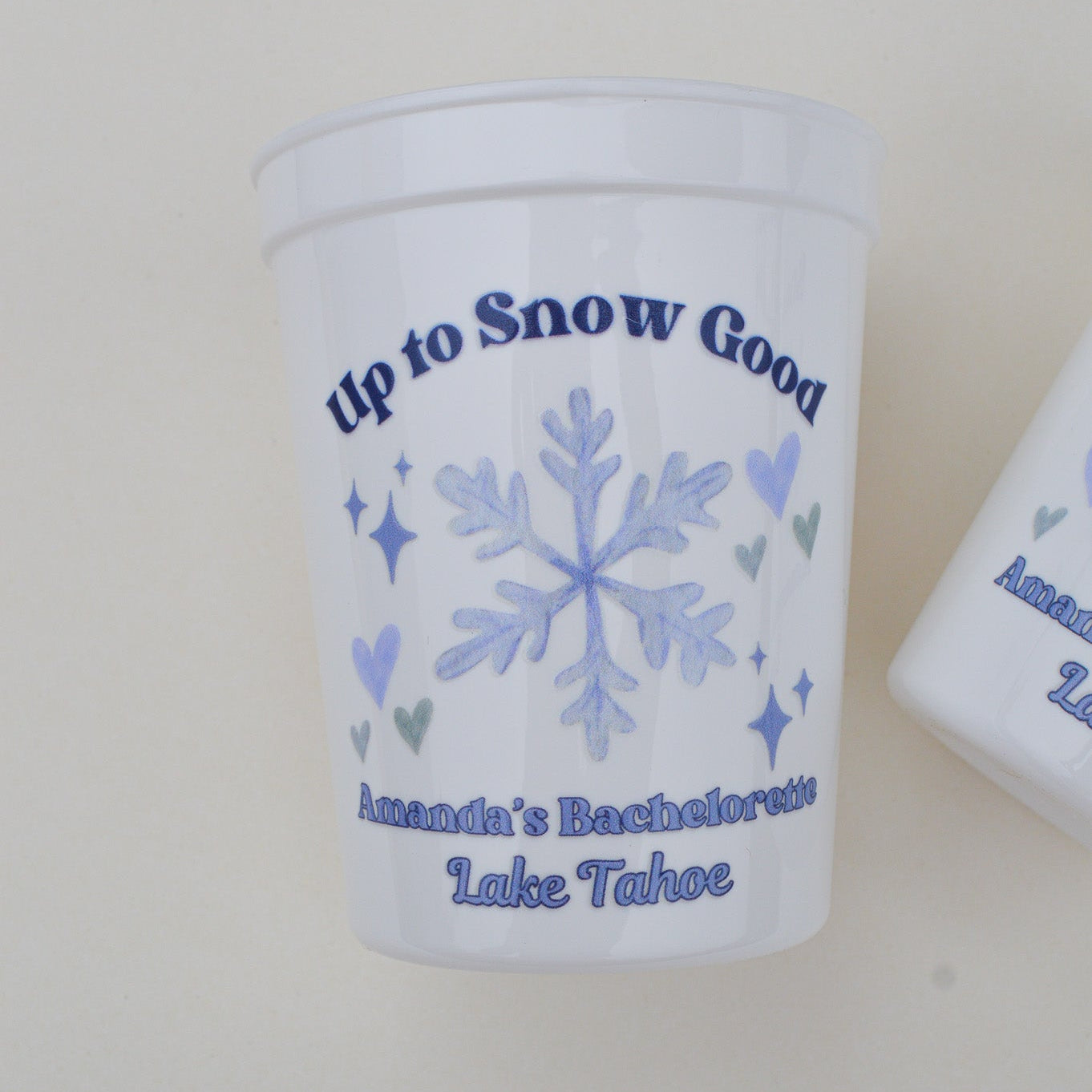 Snow in Love Bachelorette Party Cups: Winter Bach Decor