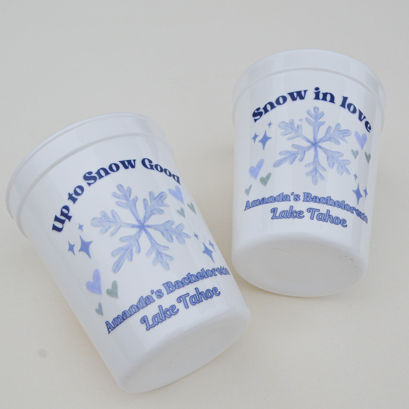 Snow in Love Bachelorette Party Cups: Winter Bach Decor
