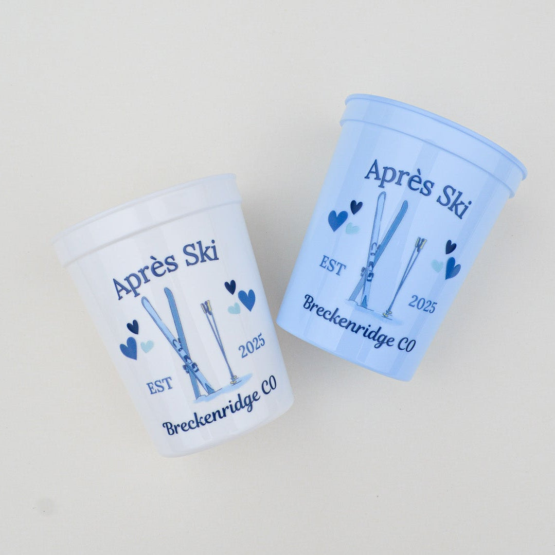 Custom Après Ski Bachelorette Party Cups: Winter Bach Décor