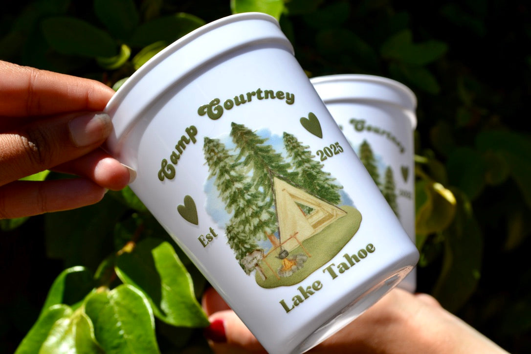 Camp Bachelorette Party Cups: Personalized Camping Bach