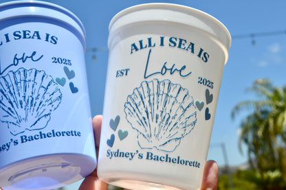 All I Sea Is Love Party Cups, Bachelorette Cup, Last Toast on the Coast Decor