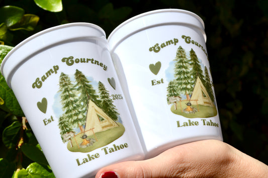 Camp Bachelorette Party Cups: Personalized Camping Bach
