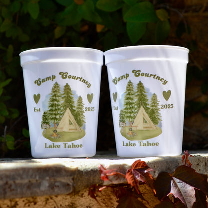 Camp Bachelorette Party Cups: Personalized Camping Bach