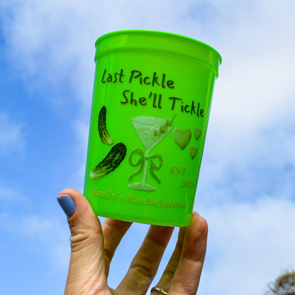 Last Pickle Bachelorette Party Cups: Martini Theme Bach Decor