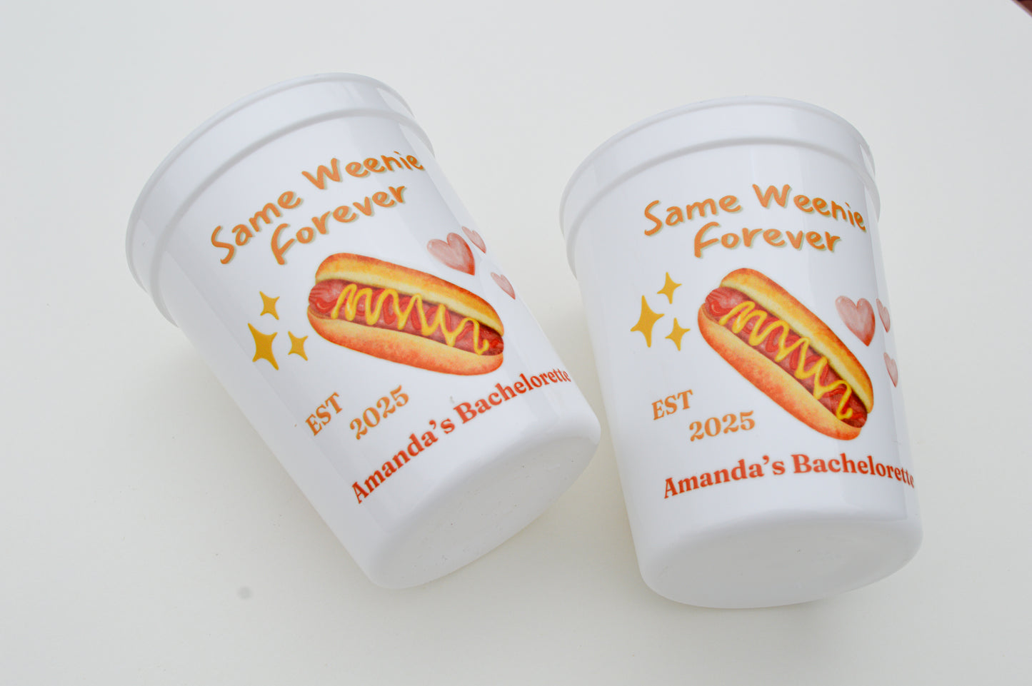 Same Weenie Forever Bachelorette Party Cups: Tinis and Weenies Theme