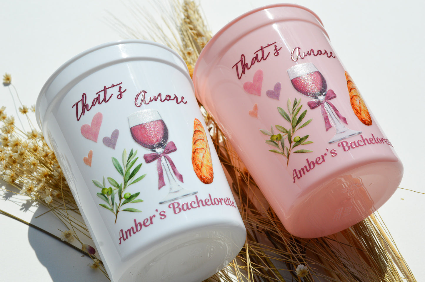 That's Amore Bachelorette Party Cups, Italian Summer Bach Décor, Italy Bridal Party Cup