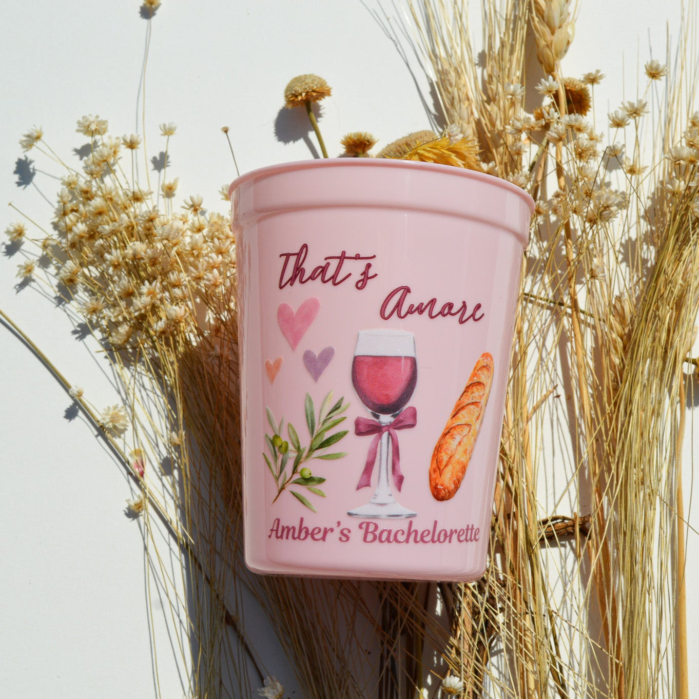 That's Amore Bachelorette Party Cups, Italian Summer Bach Décor, Italy Bridal Party Cup