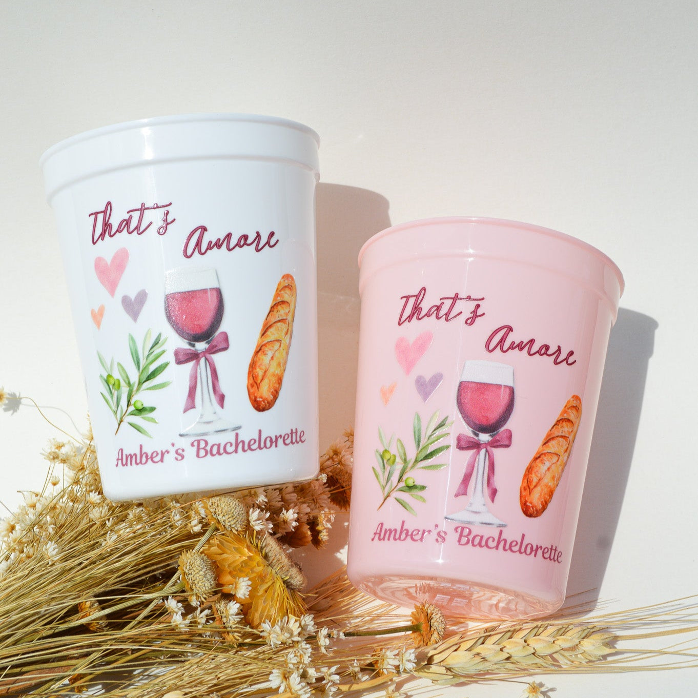 That's Amore Bachelorette Party Cups, Italian Summer Bach Décor, Italy Bridal Party Cup
