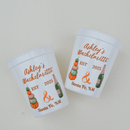 Custom Pumpkins and Prosecco Bachelorette Party Cups: Pumpkin Bride, Autumn Decor