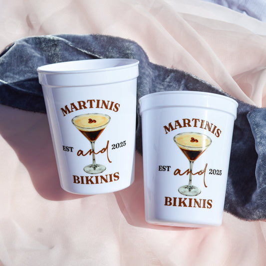 Martinis and Bikinis Espresso Bachelorette Cup, Bikinis and Martinis Bach Party Decor, Coffee Tini Cup